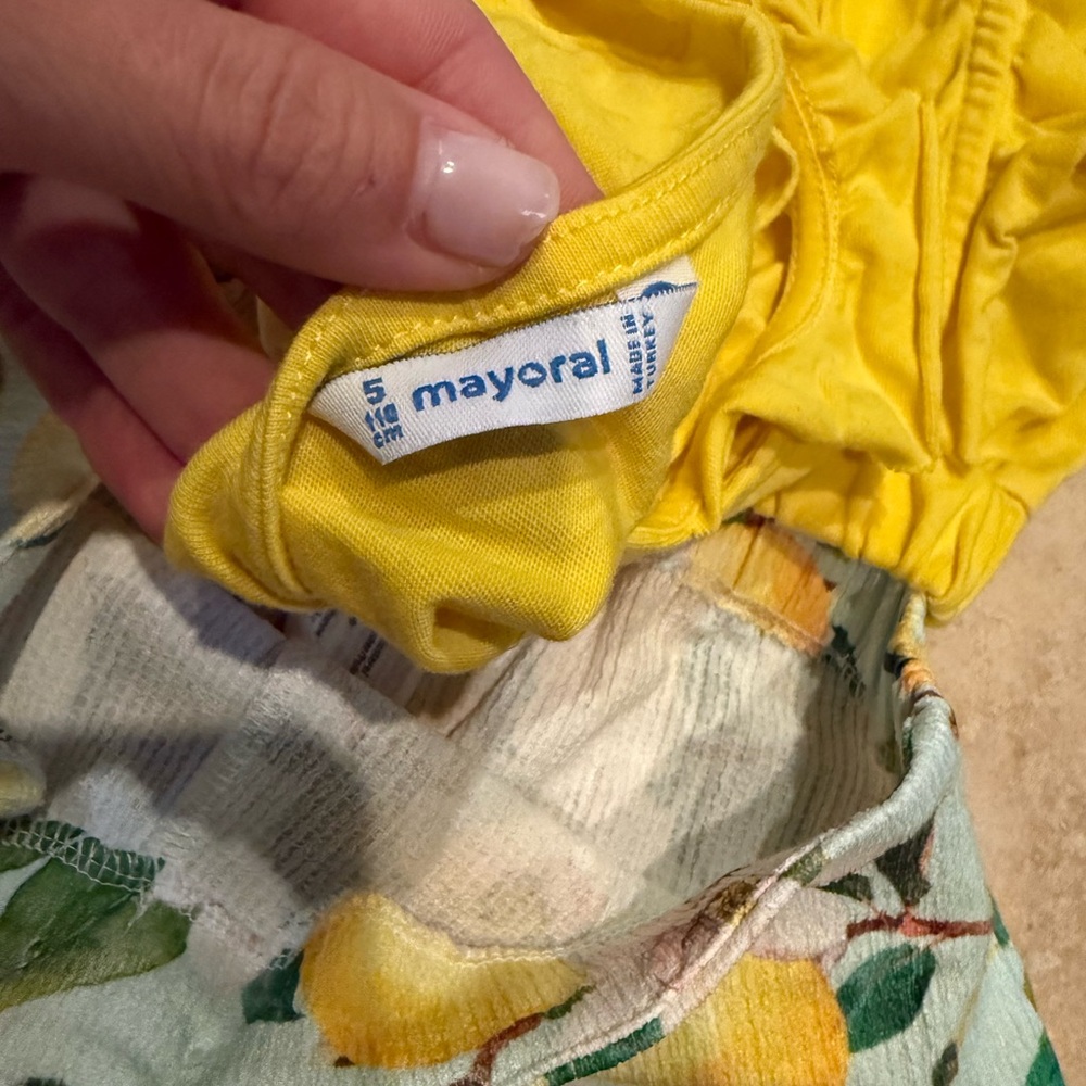 Mayoral Lemon Short Set in Yellow and Green